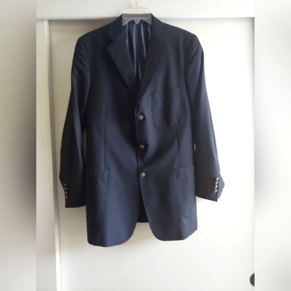 Brooks Brothers 1818 Regent Classic Blazer Jacket Wool Navy Blue 42R Preppy